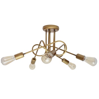 Lustra Cojom Intor , E27, 5 becuri, E27, Metal, auriu Lustra Cojom Intor , E27, 5 becuri, E27, Metal, auriu