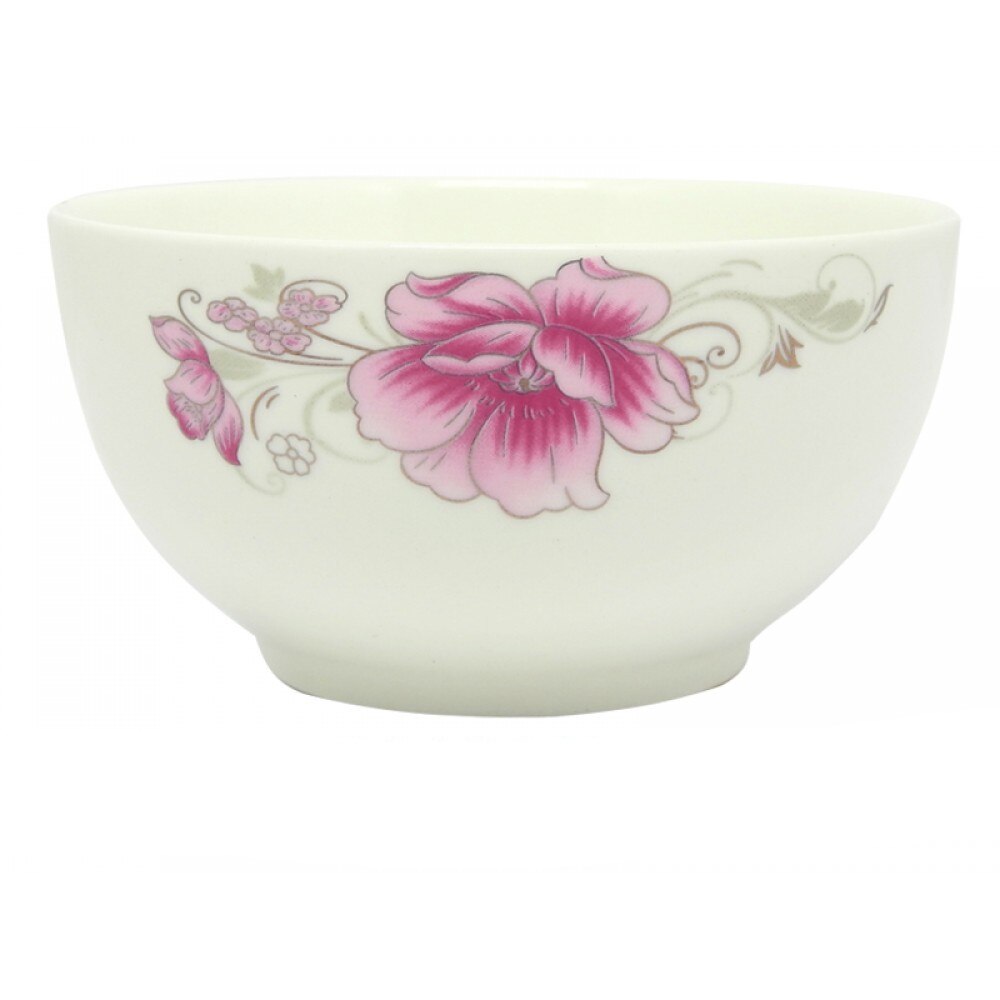 Set 6 boluri portelan, model floral, 13 cm