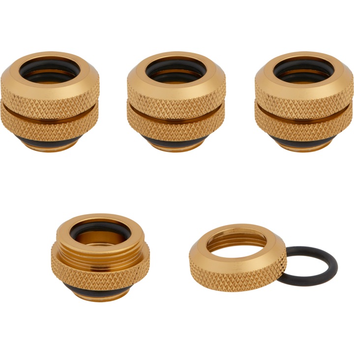 Accesoriu cooling Corsair Hydro X Series XF Hardline 12mm OD Fittings Four Pack Gold