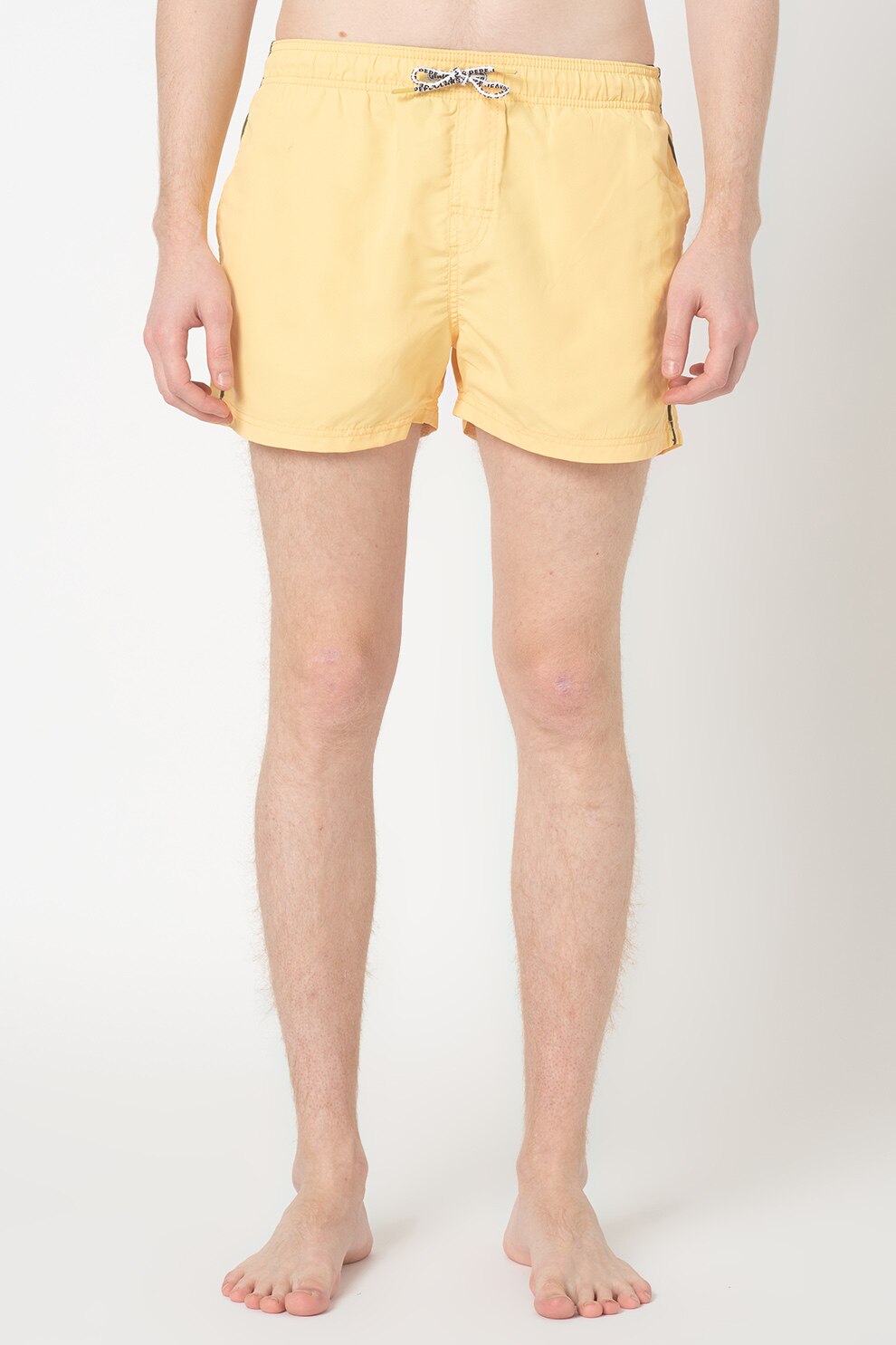 Pepe Jeans London, Pantaloni scurti de baie cu talie ajustabila New Brian, Galben