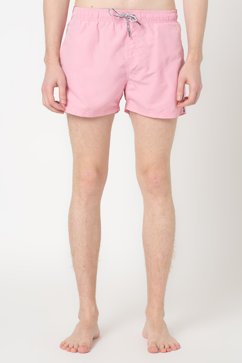 Pepe Jeans London, Pantaloni scurti de baie cu talie ajustabila New Brian, Roz/ Albastru inchis