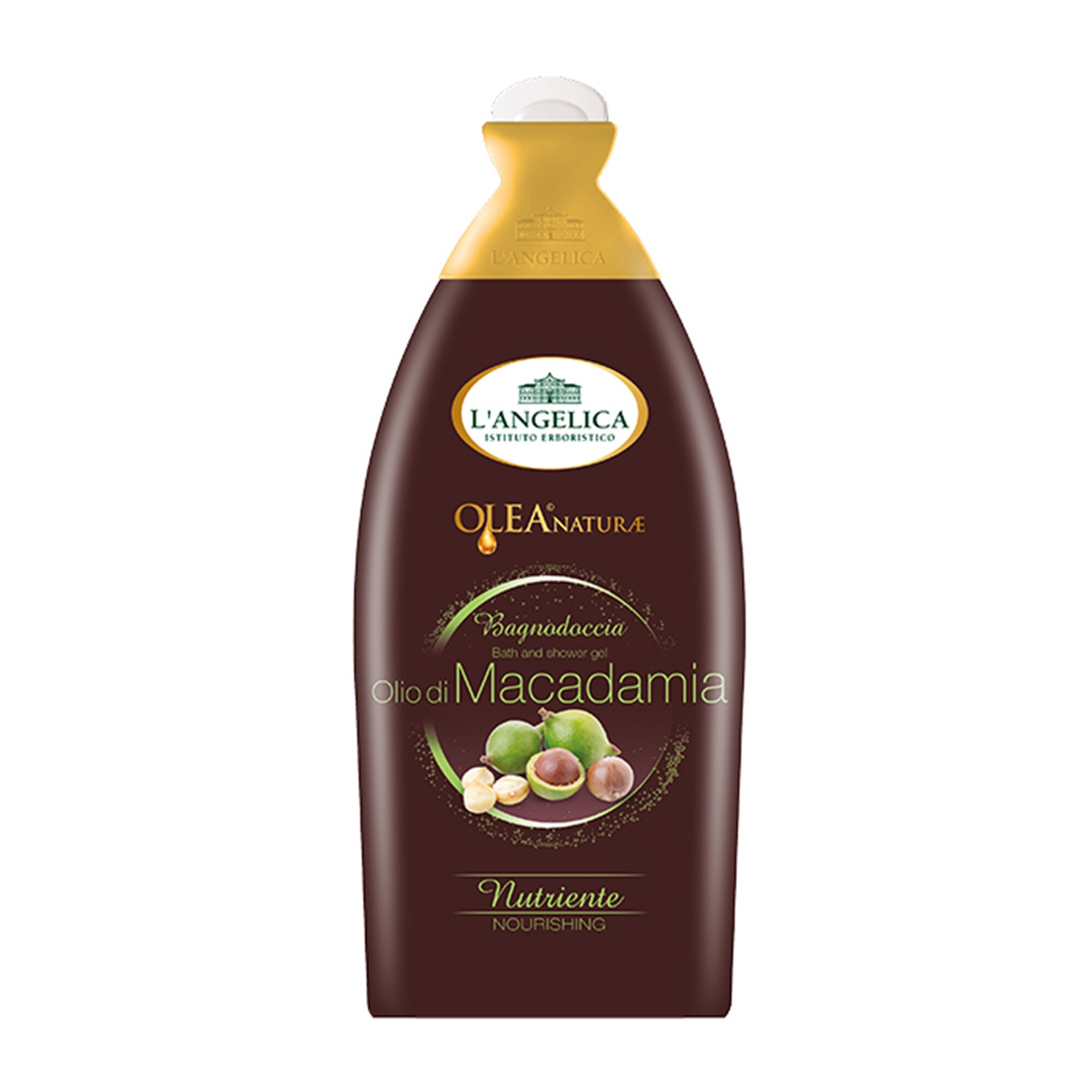 Gel de dus L’Angelica Olea Naturea Ulei Bio de Macadamia, 500 ml