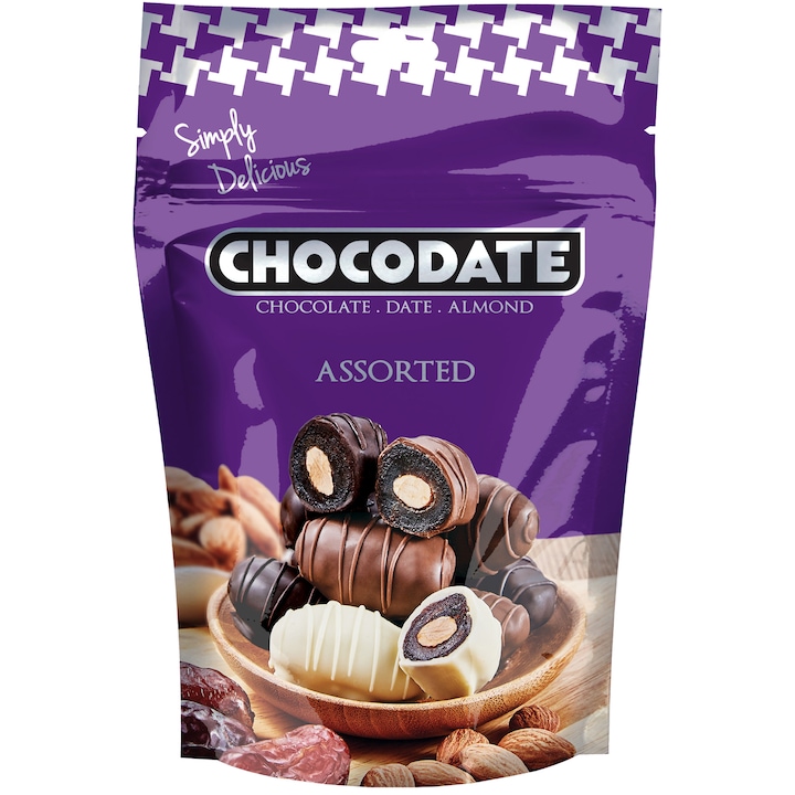 Migdale invelite in ciocolata asortata Chocodate Assorted, 90g