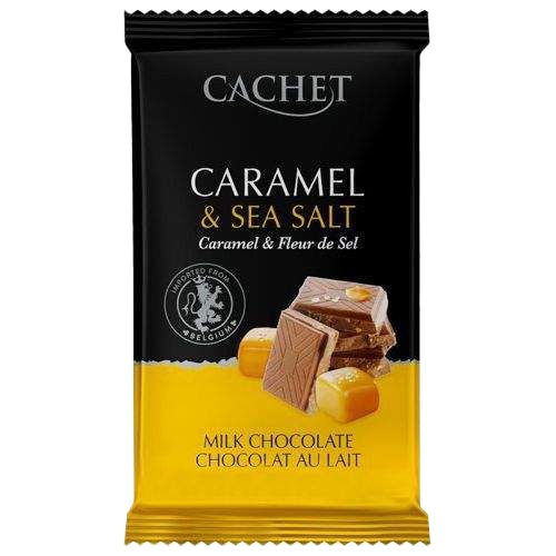 Ciocolata cu caramel si sare de mare Cachet Milk Chocolate Caramel & Sea Salt, 300g
