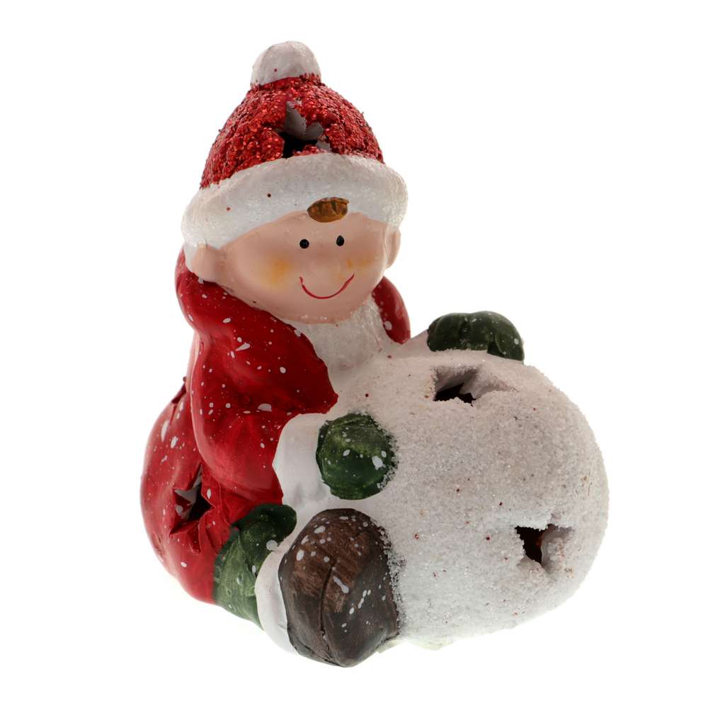 Figurina Ceramica Baietel cu Bulgare Mare 10 cm