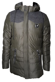 Geaca de iarna barbati, imblanita si matlasata, Verde kaki Geaca de iarna barbati, imblanita si matlasata, Verde kaki