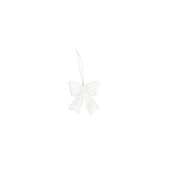 Ornament pentru bradul de Craciun in forma de fundita, alb Ornament pentru bradul de Craciun in forma de fundita, alb