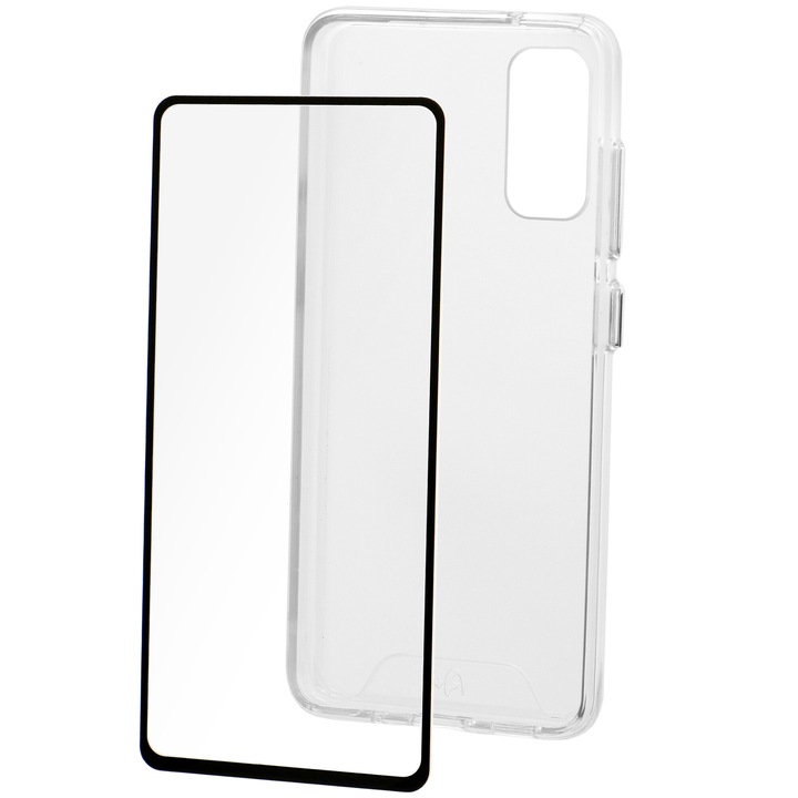 Set Folie de protectie A+ Tempered Glass 3D/ Husa transparenta silicon A+ pentru Samsung Galaxy S20 4G (2020) / S20 5G(2020)