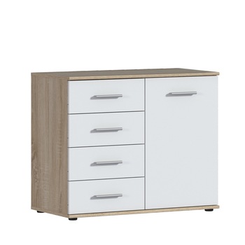 Comoda Sani Mambo SB 2752, 88/44.3/72.7 cm, Stejar Sonoma/Alb Comoda Sani Mambo SB 2752, 88/44.3/72.7 cm, Stejar Sonoma/Alb