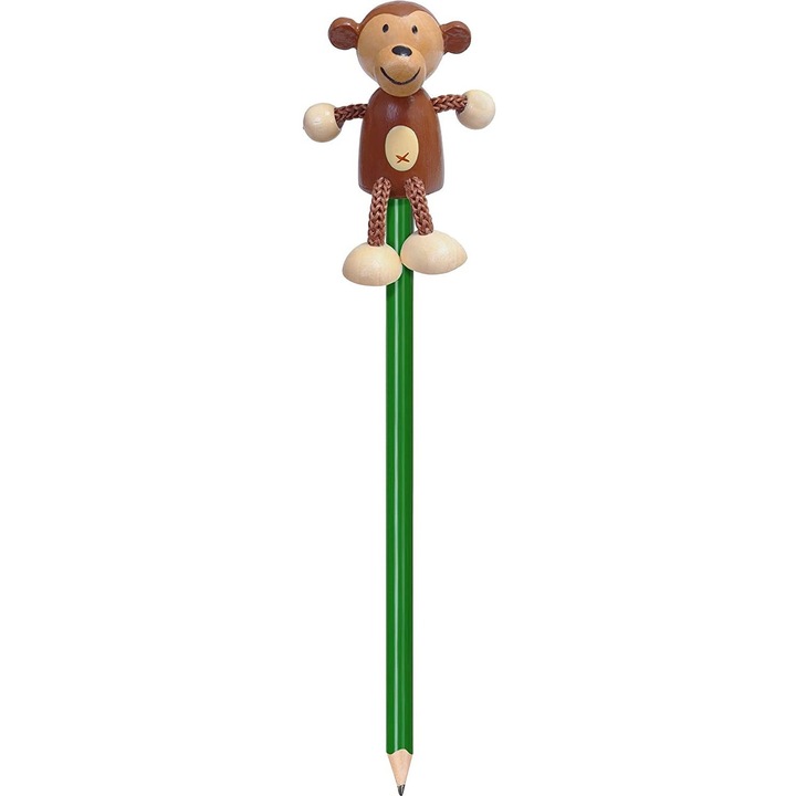 Молив с дървена фигурка Maimutica, Fiesta Crafts