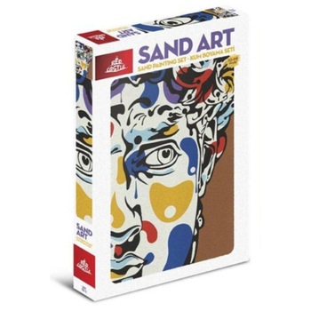 Set creativ, pictura cu nisip colorat, 1 plansa 23,5 x 33 cm, PORTRET, 22 tuburi nisip multicolor, 1 penseta, 1 folie protectie, pentru 10 – 99 ani Set creativ, pictura cu nisip colorat, 1 plansa 23,5 x 33 cm, PORTRET, 22 tuburi nisip multicolor, 1 penseta, 1 folie protectie, pentru 10 – 99 ani