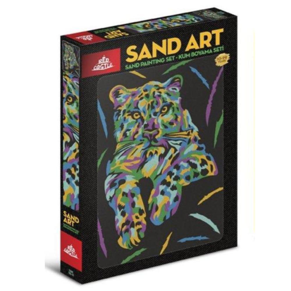 Set creativ, pictura cu nisip colorat, 1 plansa 23,5 x 33 cm, TIGRU, 22 tuburi nisip multicolor, 1 penseta, 1 folie protectie, pentru 10 – 99 ani