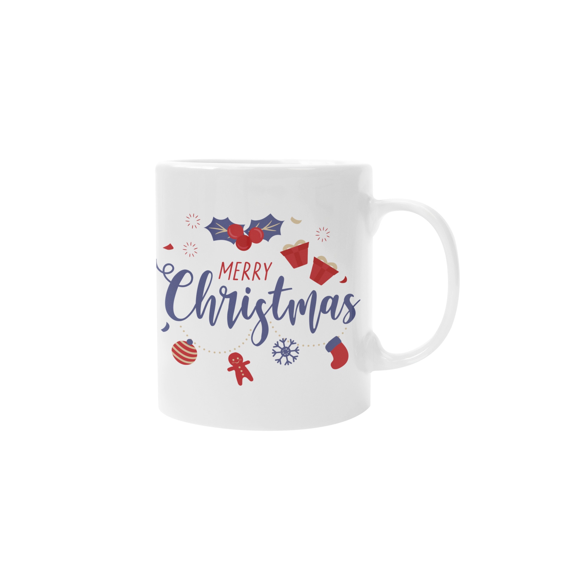 Cana personalizata Merry Christmas, ceramica alba, 320ml