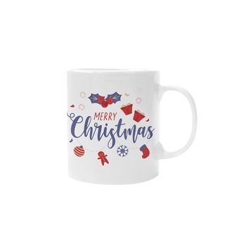 Cana personalizata Merry Christmas, ceramica alba, 320ml Cana personalizata Merry Christmas, ceramica alba, 320ml