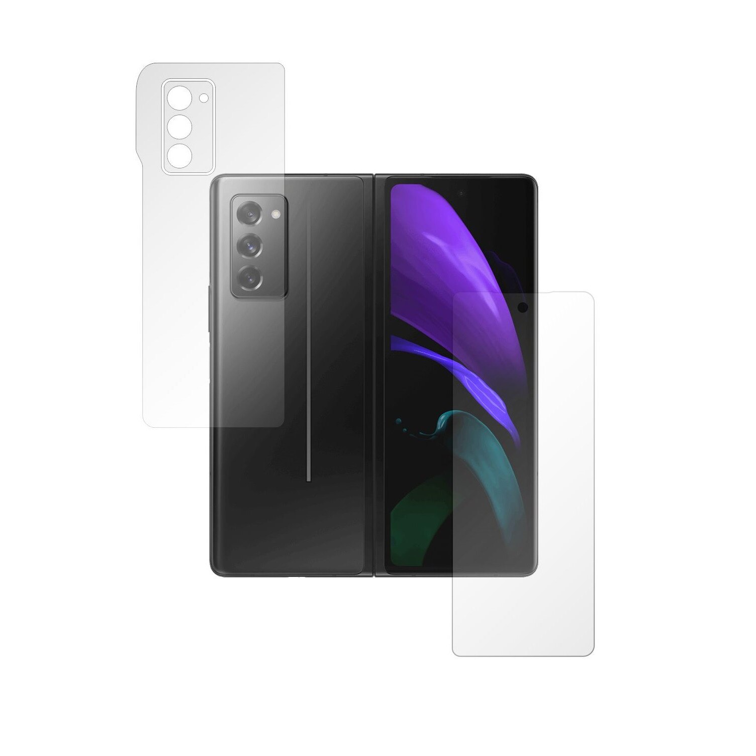 Folie Full Body Invisible Skinz UHD AutoRegeneranta pentru Samsung Galaxy Z Fold 2 5G - Protectie Siliconica Ultra-Clear pentru Ecran, Carcasa Spate si Laterale, Skin Adeziv Transparent
