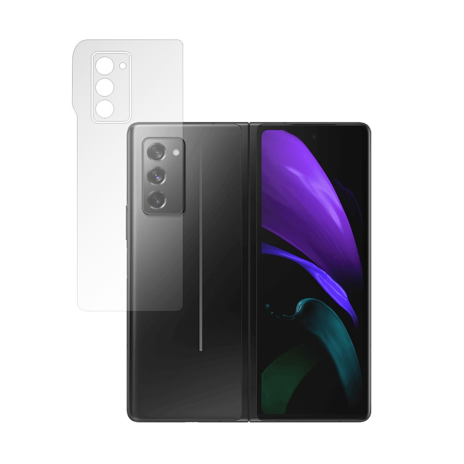 Folie Protectie Spate Invisible Skinz HD pentru Samsung Galaxy Z Fold 2 5G - Siliconica Ultra-Clear pentru Carcasa Spate si Laterale, Skin Adeziv Transparent