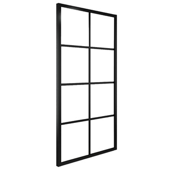 Usa glisanta din sticla lucioasa cu cadru de aluminiu vidaXL, Aluminiu, 90 x 205 cm, Negru Usa glisanta din sticla lucioasa cu cadru de aluminiu vidaXL, Aluminiu, 90 x 205 cm, Negru