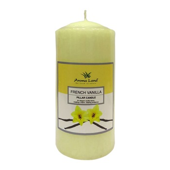 Lumanare stalp festiva, Vanilie, Aroma Land, 55 ore Lumanare stalp festiva, Vanilie, Aroma Land, 55 ore