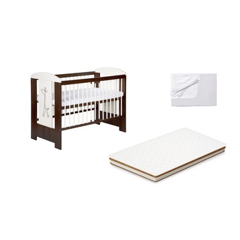 Set 3 Piese Patut bebe Little Giraffe Wenge cu Saltea 10 Confort II si protectie impermeabila Set 3 Piese Patut bebe Little Giraffe Wenge cu Saltea 10 Confort II si protectie impermeabila