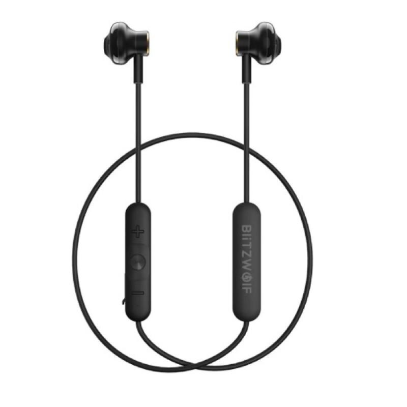 Casti wireless BlitzWolf BW-BTS5, Bluetooth 5.0, IPX5, 100 mAh, Negru