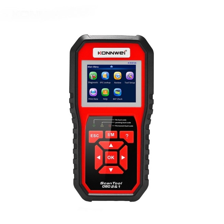 Автомобилен тестер Konnwei, KW 850, Full OBD2, За много марки автомобили, Специализиран автотестер за BMW, Mini Cooper, Mercedes, Audi, Диагностика на ABS, ESP, SRS, Двигател, Трансмисия, Всички модели след 1996 г