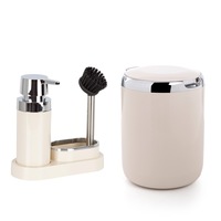 set de curatenie bucatarie cu dispenser detergent de vase 3 in 1 si cos de gunoi bej 2 piese imagen 20_0_
0