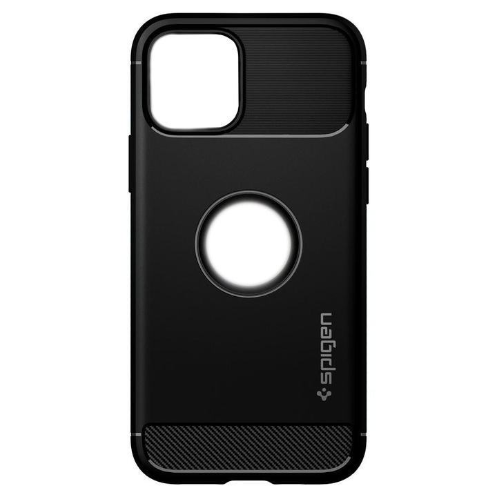 Spigen Rugged Armor Védőtok iPhone 12 / 12 Pro készülékhez, Matt fekete