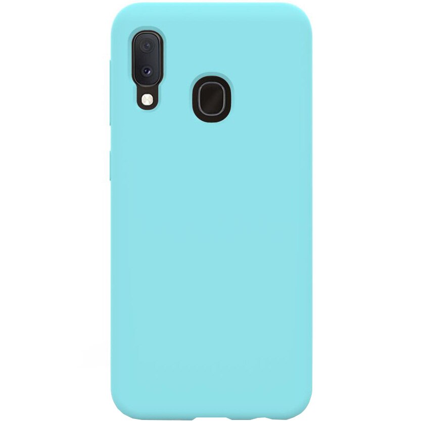 Husa de protectie 360° Lemontti Liquid Silicon Samsung Galaxy A20e, Tiffany Blue