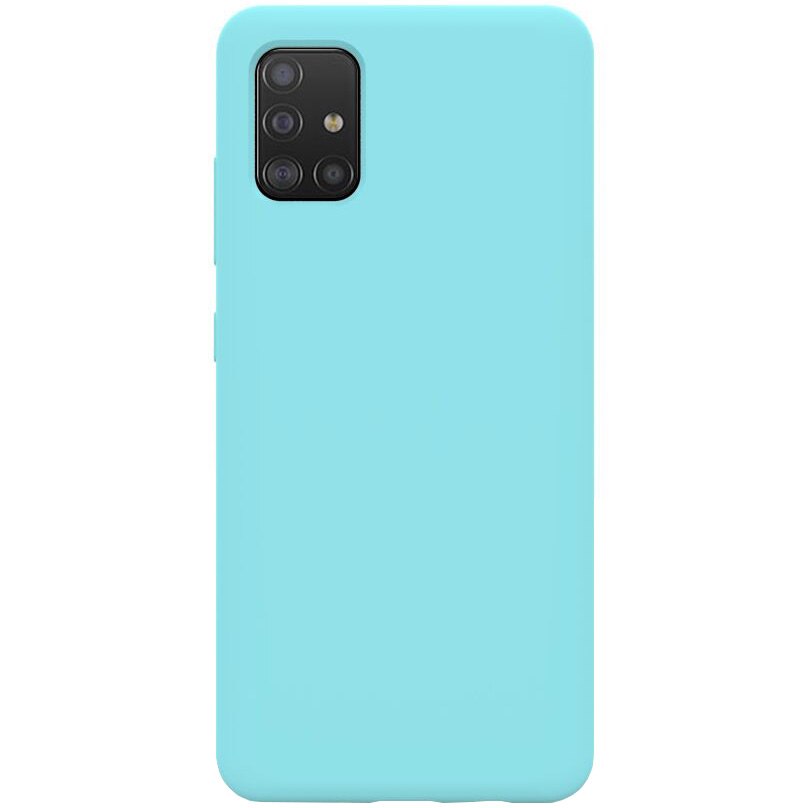 Husa de protectie 360° Lemontti Liquid Silicon Samsung Galaxy A51, Tiffany Blue