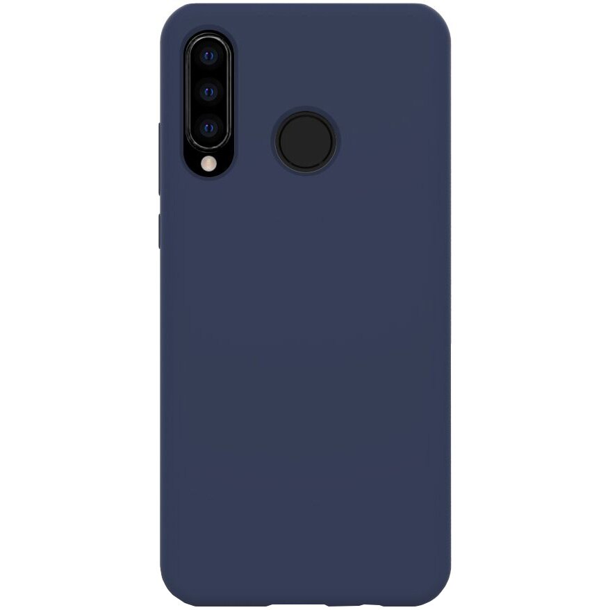 Husa de protectie 360° Lemontti Liquid Silicon Huawei P30 Lite, Dark Blue