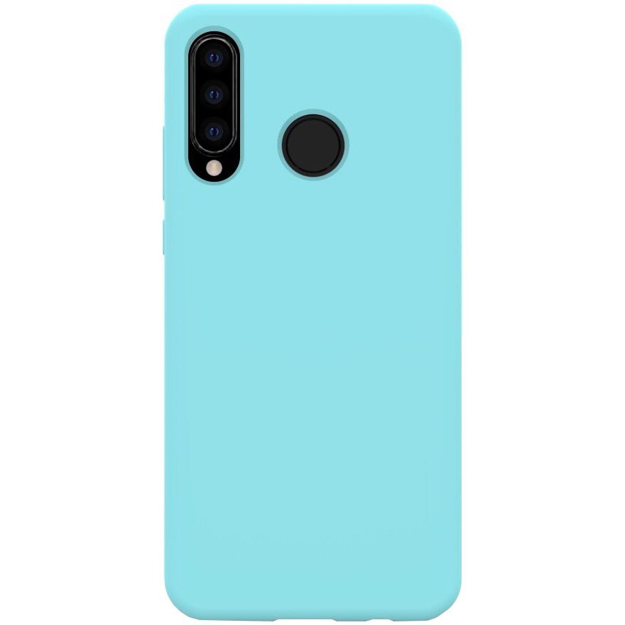 Husa de protectie 360° Lemontti Liquid Silicon Huawei P30 Lite, Tiffany Blue