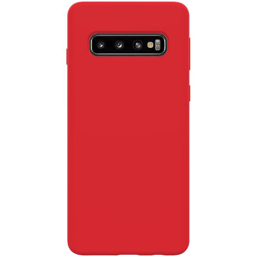 Husa de protectie 360° Lemontti Liquid Silicon Samsung Galaxy S10, Red
