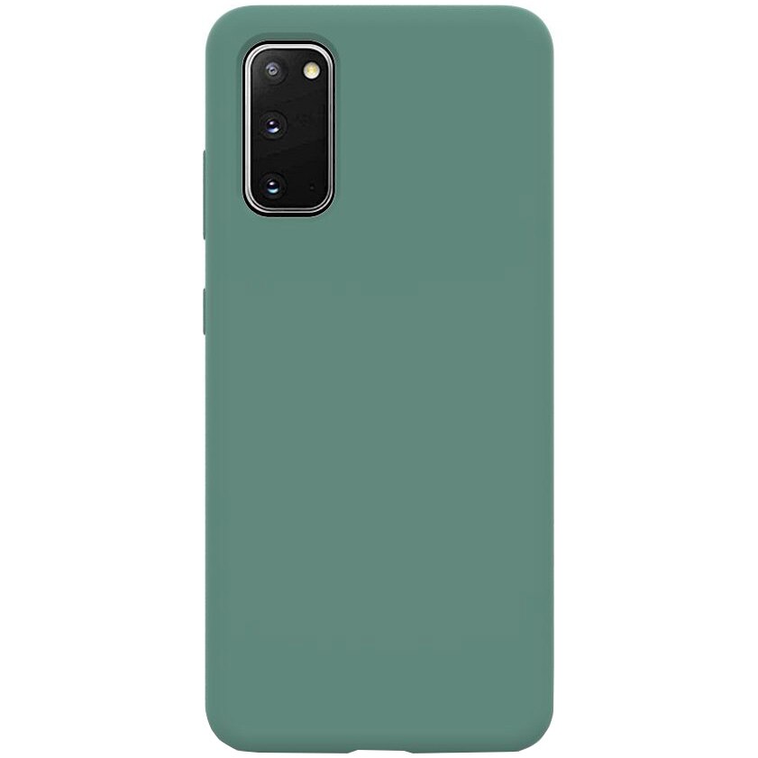 Husa de protectie 360° Lemontti Liquid Silicon Samsung Galaxy S20, Forest Green