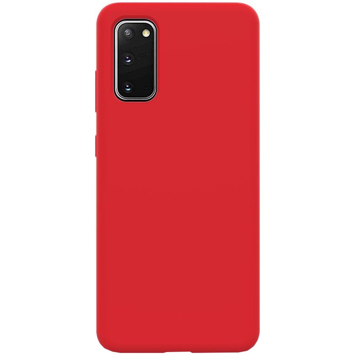 Предпазен калъф 360° Lemontti Liquid Silicon Samsung Galaxy S20, Red