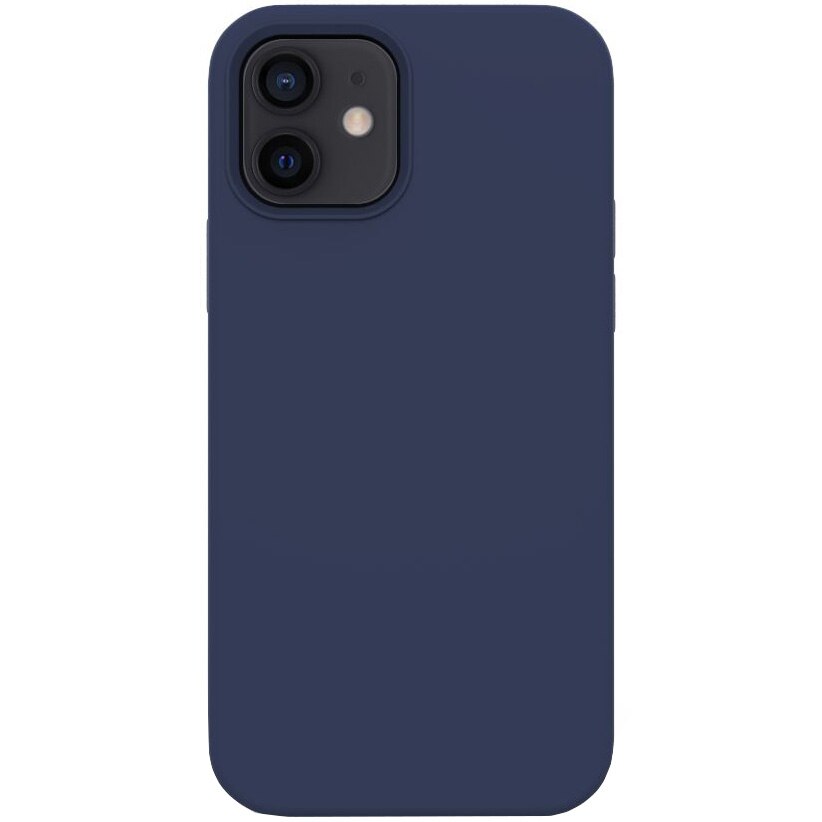 Husa de protectie 360° Lemontti Liquid Silicon iPhone 12 Mini, Dark Blue