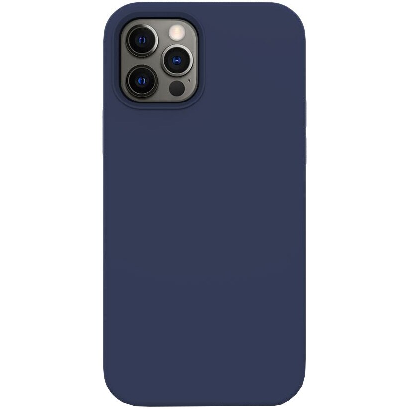 Husa de protectie 360° Lemontti Liquid Silicon iPhone 12 / 12 Pro, Dark Blue