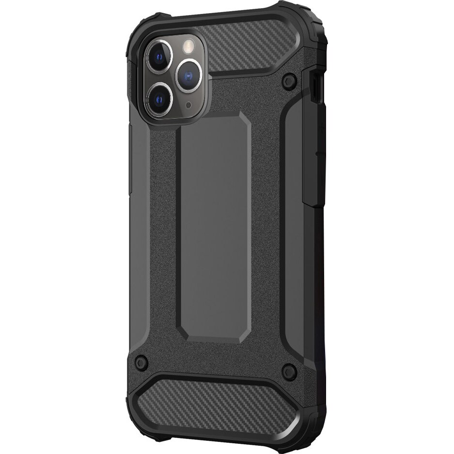 Husa de protectie antisoc Lemontti Armor Carbon iPhone 11 Pro Max, Negru