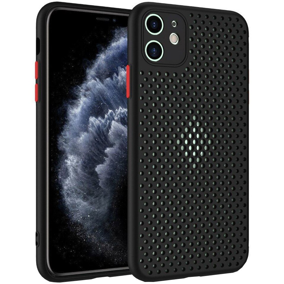 Husa de protectie Lemontti Bubble iPhone 11, Negru