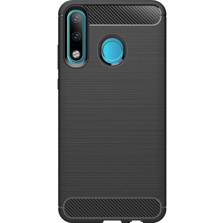 Husa de protectie Lemontti Carbon Huawei P30 Lite, Negru