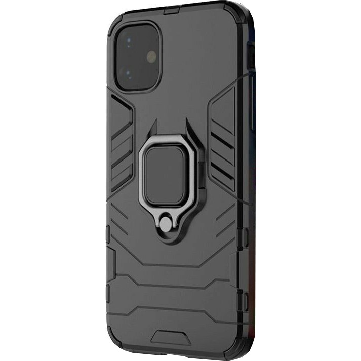 Husa de protectie antisoc Lemontti Ring Armor iPhone 12, Negru