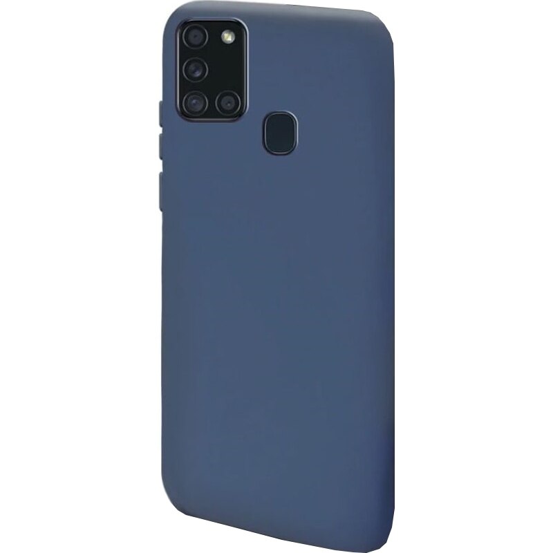 Husa de protectie Lemontti Silicon Silky Samsung Galaxy A21s, Albastru Inchis