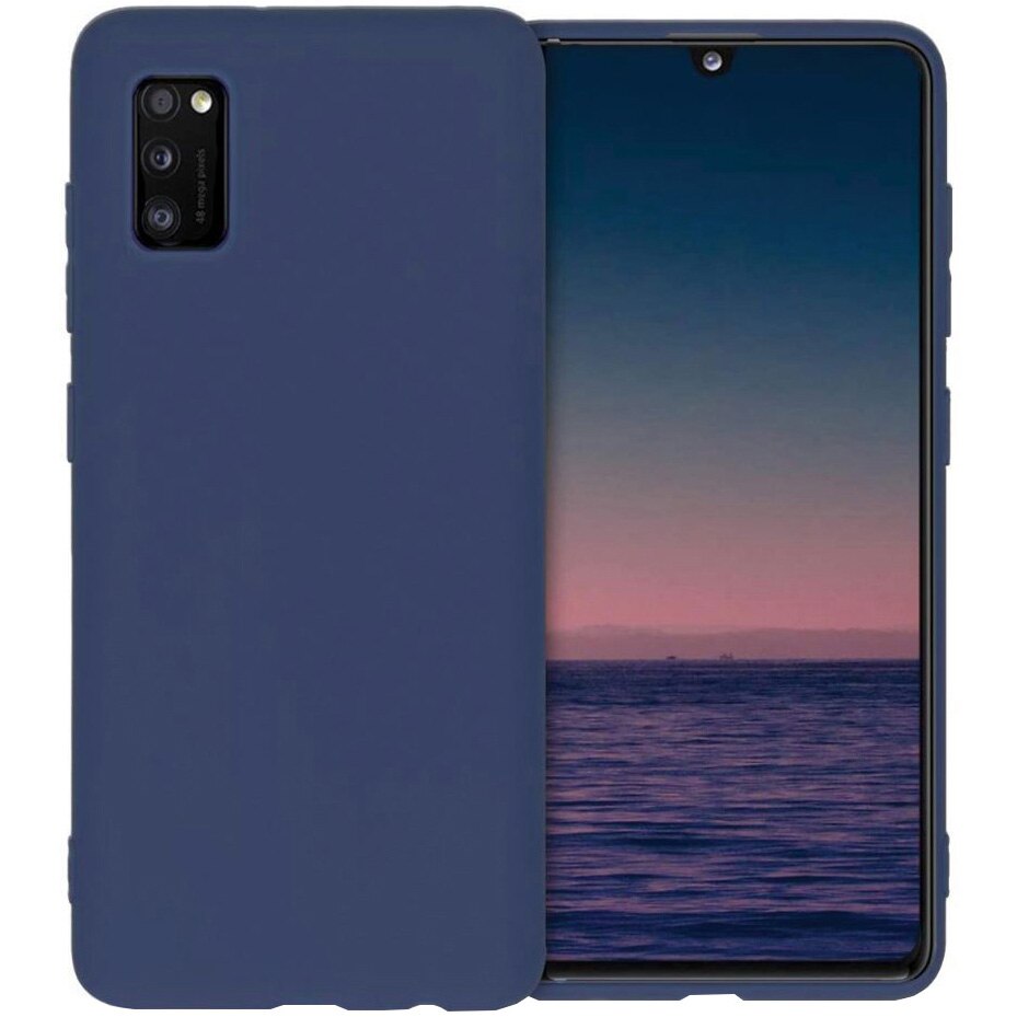 Husa de protectie Lemontti Silicon Silky Samsung Galaxy A41, Albastru Inchis
