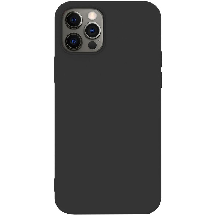 Husa de protectie Lemontti Silicon Soft Slim pentru Iphone 12 Pro Max, Black