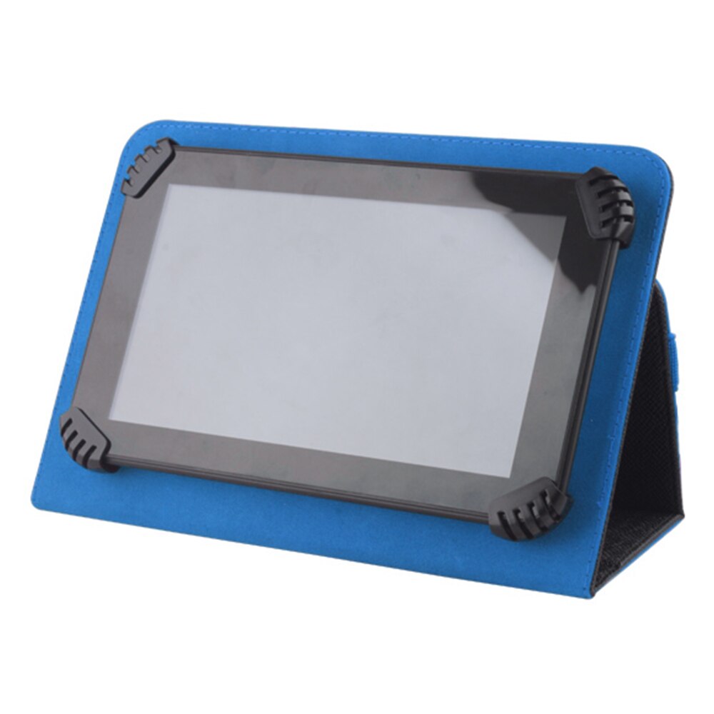Husa BookStand, universala, pentru tablete intre 7 si 8”, din piele organica, Negru-Albastru