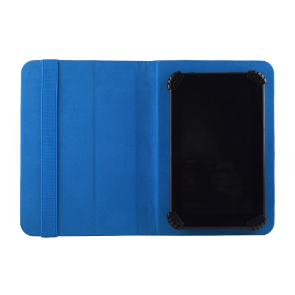 Husa BookStand, universala, pentru tablete intre 7 si 8”, din piele organica, Negru-Albastru