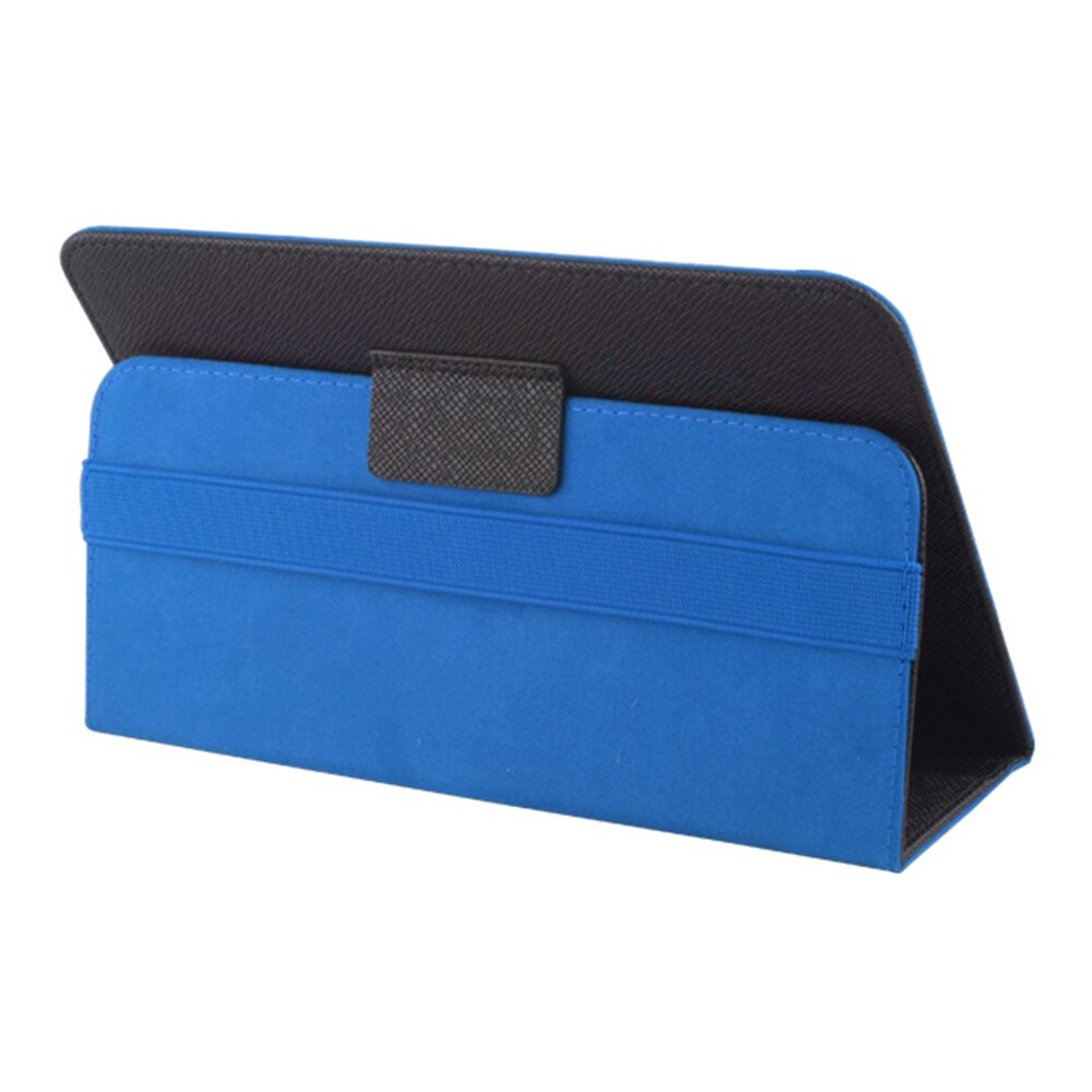 Husa BookStand, universala, pentru tablete intre 7 si 8”, din piele organica, Negru-Albastru
