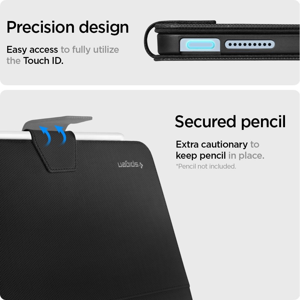 Husa Spigen Liquid Air Folio compatibila cu iPad Air 4 2020 / 5 2022 Black