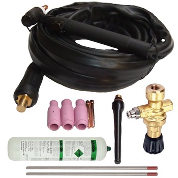 Kit complet sudura TIG cabluri TIG/WIG reductor presiune pensete ceramica duze portelectrod electrozi wolfram butelie argon 1l AgroPro Kit complet sudura TIG cabluri TIG/WIG reductor presiune pensete ceramica duze portelectrod electrozi wolfram butelie argon 1l AgroPro