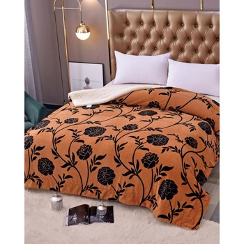 Patura Cocolino Dubla cu Blanita, 200x230 cm, Multicolor, PDBJ-34 Patura Cocolino Dubla cu Blanita, 200x230 cm, Multicolor, PDBJ-34