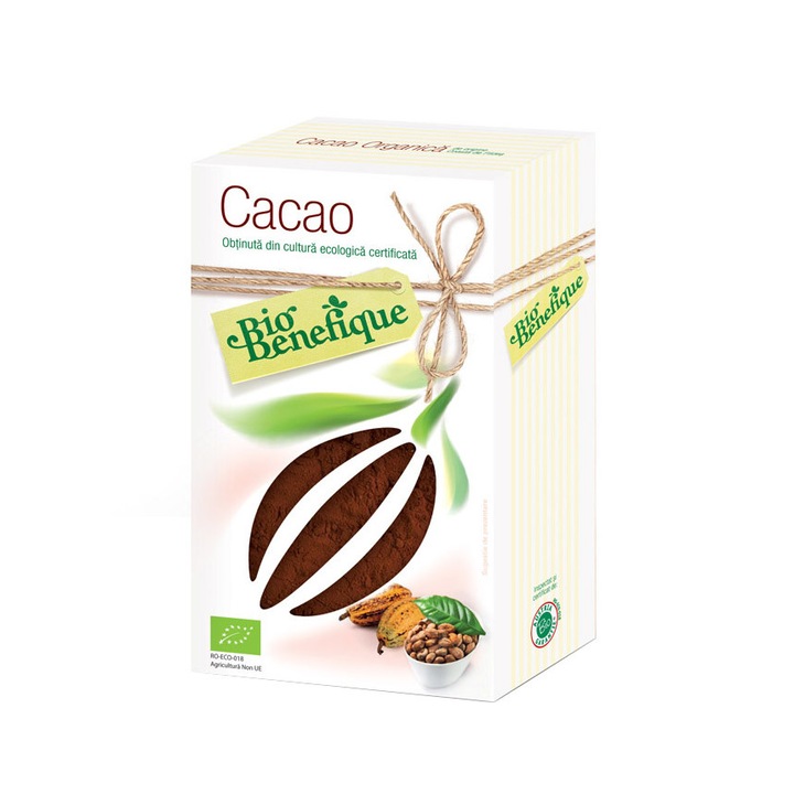 Pudra cacao bio, BioBenefique, 100g